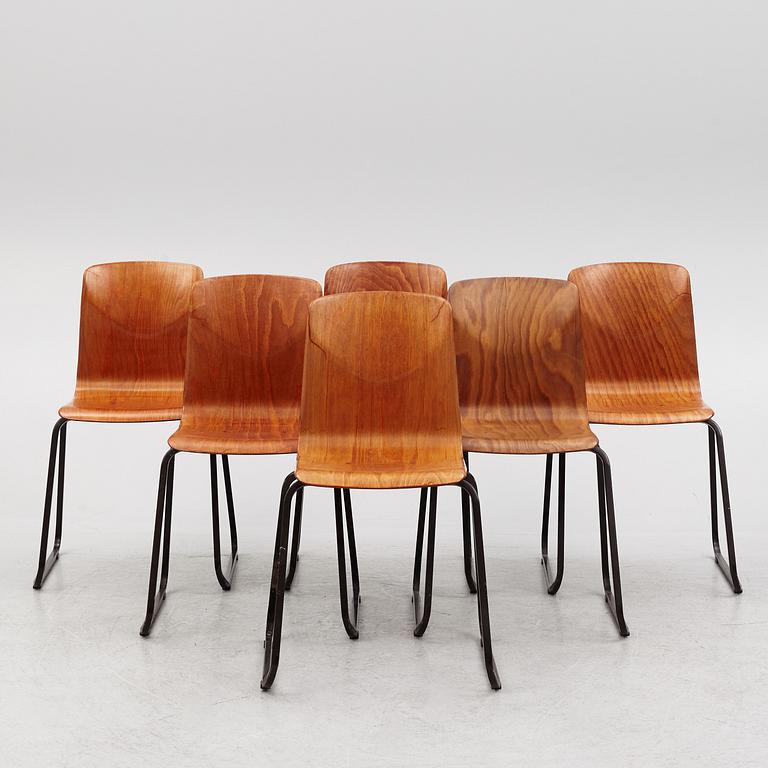 Six chairs, 'Thur-Op-Seat',  Pagholz, West Germany, 1960s/70s.