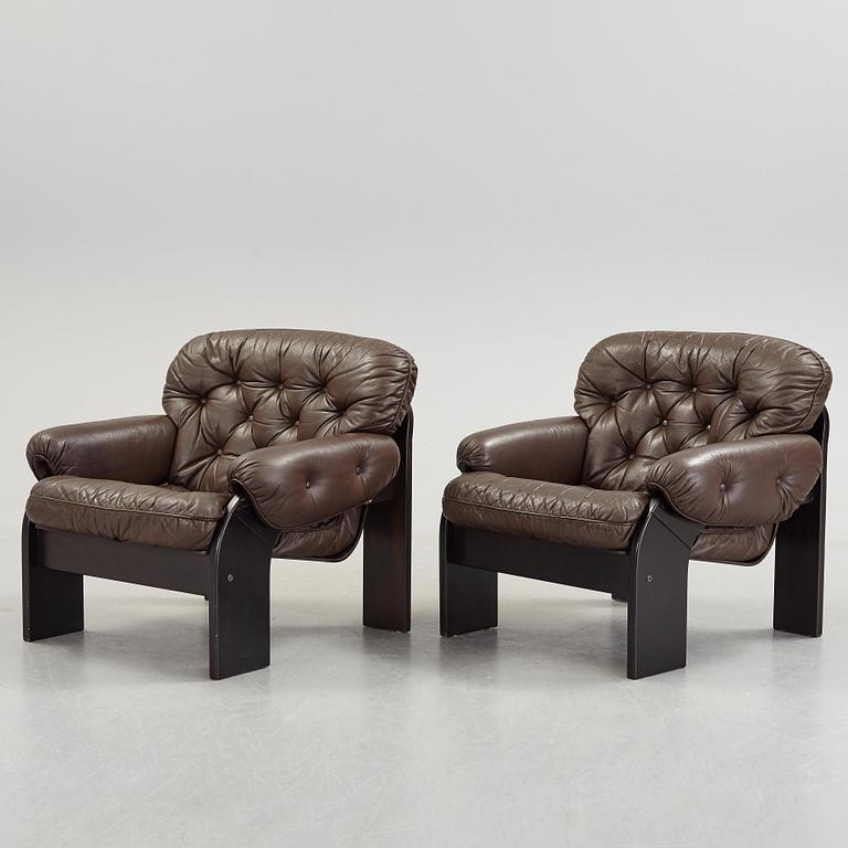 A pair of easy chairs by OY BJ Dahlqvist AB BD Furniture, Jakobstad, Finland.