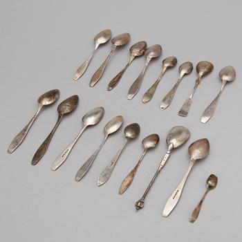 PARTI SKEDAR, 16 st, silver, mestadels Finland. Total vikt ca 257 gram.