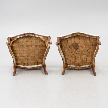 Armchairs, a pair, Rococo, 18th century.