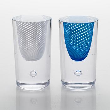Joonas Laakso, glasskulpturer, 2 st, signerade J. Laakso OXIIIIII 1/2-2/2.