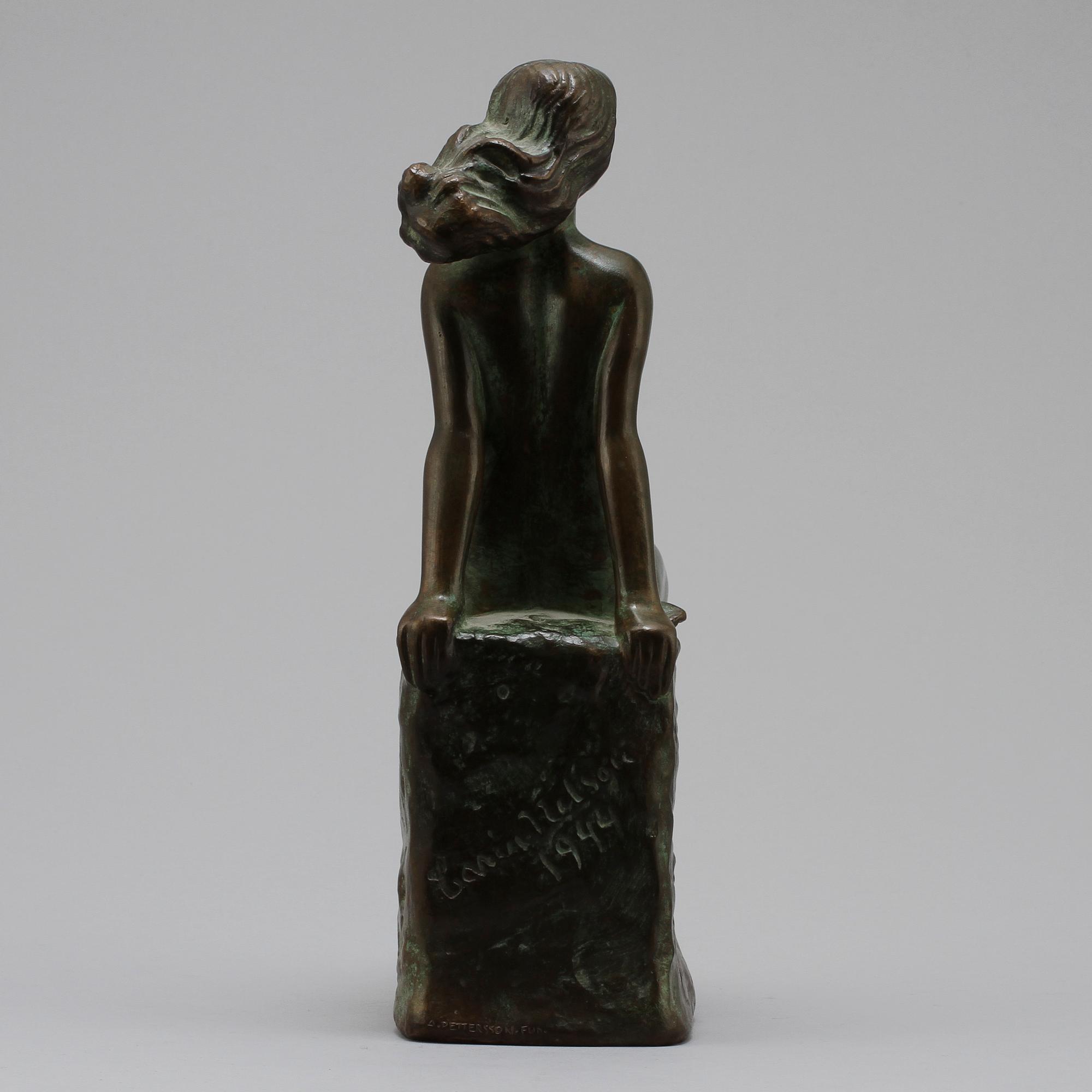 CARIN NILSON, skulptur, brons, sign o dat 1944, A Petersson fud.