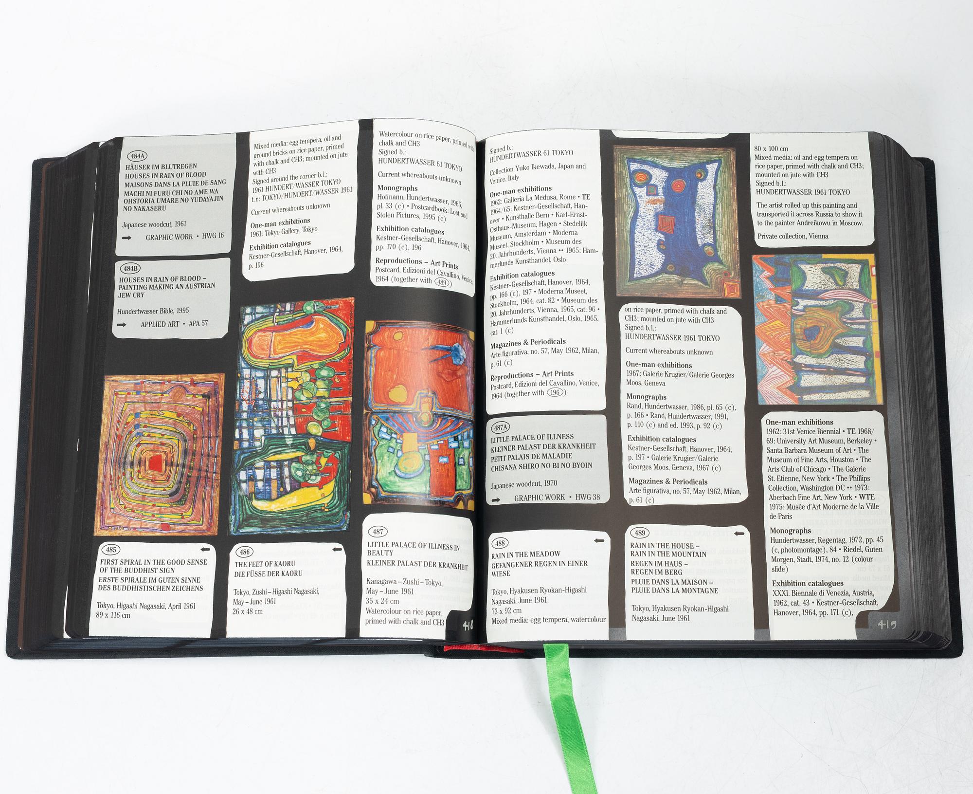 Friedensreich Hundertwasser, Books, 2 vols, 9790/10000, with accompanying colour etching, stamped signature and numbered 1004/2000. Taschen, 2000, Cologne.