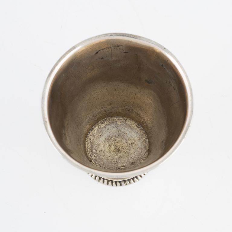Bägare, silver, Samuel Nourin, Nyköping, före 1753.