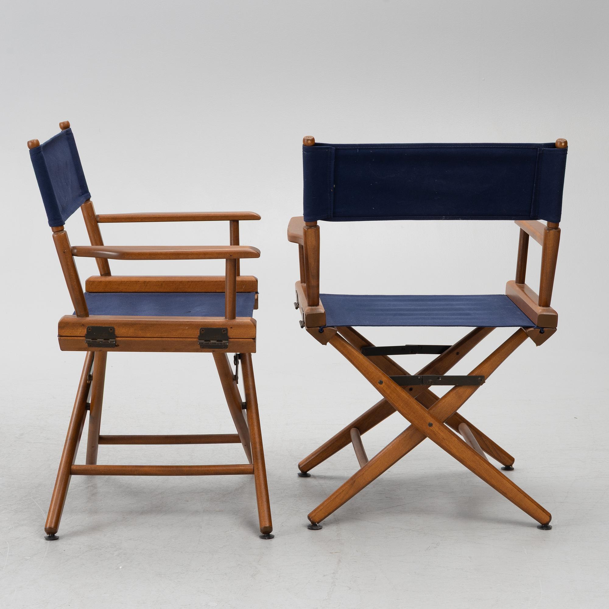 Regissörsstolar, 4 st, samt brickbord, Telami, Italien.