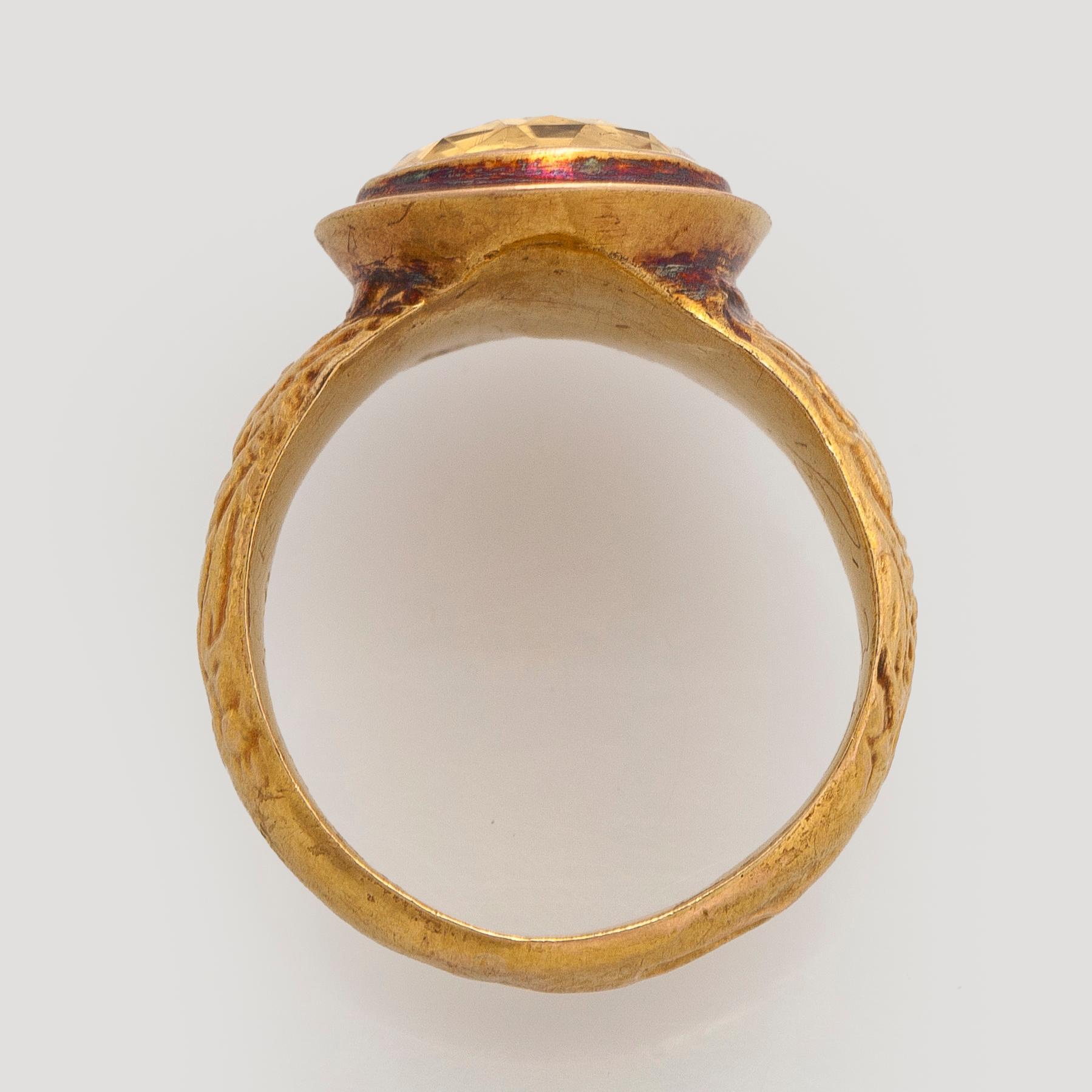 Ring, fasettslipad citrin, 18K guld, Finland 1851.