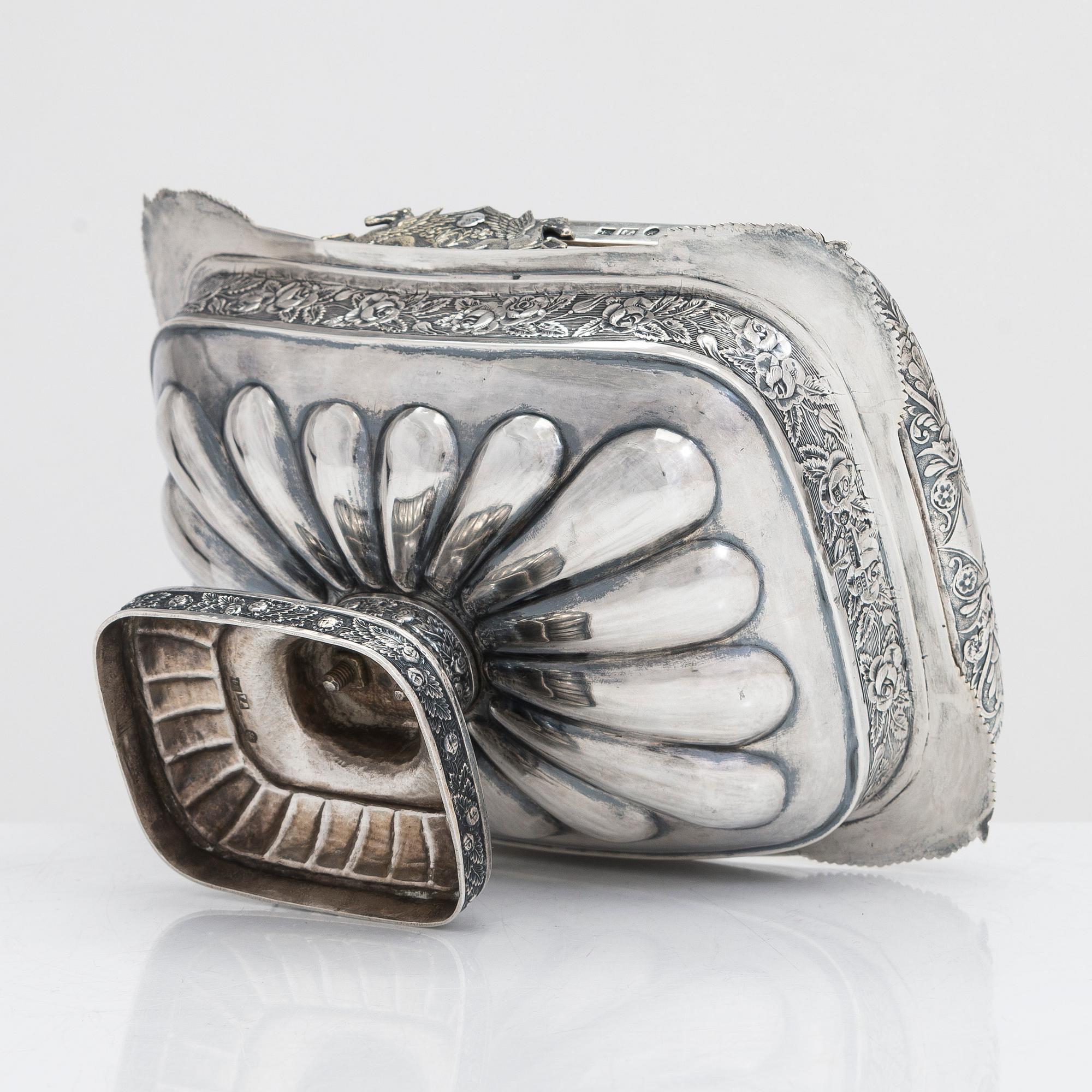 Johan Fredrik Åkerblom, konfektkorg, silver, delvis förgylld, S:t Petersburg, Ryssland 1839.