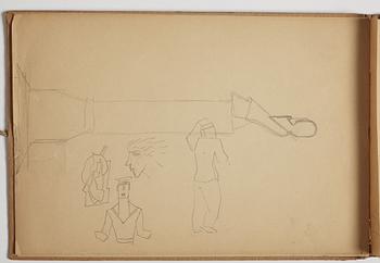 GÖSTA ADRIAN-NILSSON, sketchpad, 1920/30's, by the artist's own hand inscribed GAN with indian ink on the cover.