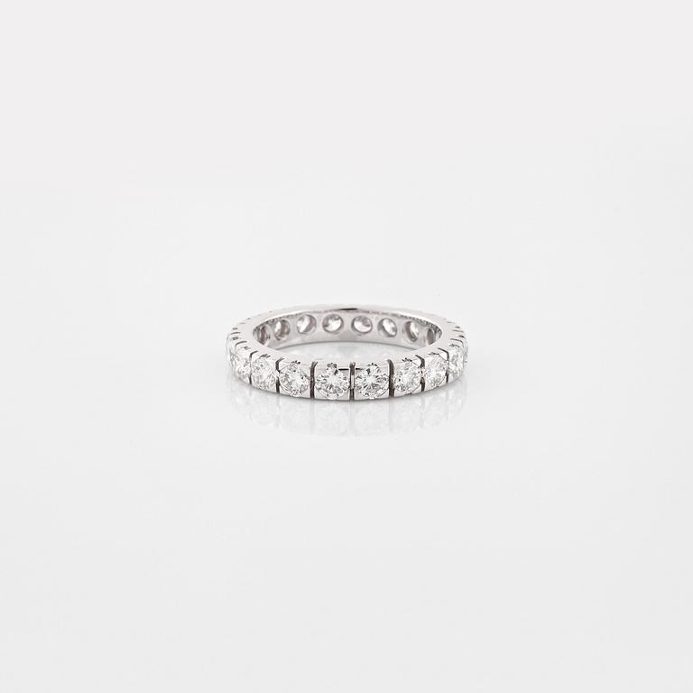 A brilliant cut diamond ring.