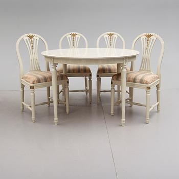 MATGRUPP, 5 delar, gustaviansk stil, 1900-talets andra hälft.