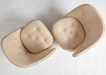 Arne Norell, a pair of "Gary" (The Thumb) easy chairs for Gösta Westerberg, Sweden 1950s.