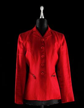 1276. A red linen jacket by Hermès.