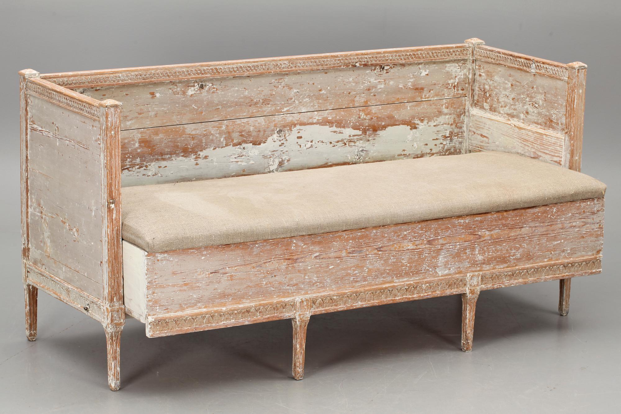 SOFFA med UTDRAG, gustavianskt provinsarbete, 1700/1800-tal.