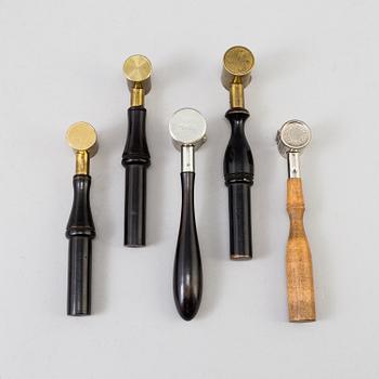 EIGHT PIECES OF BULLET MAKING EQUIPMENT, 19th/20th century.