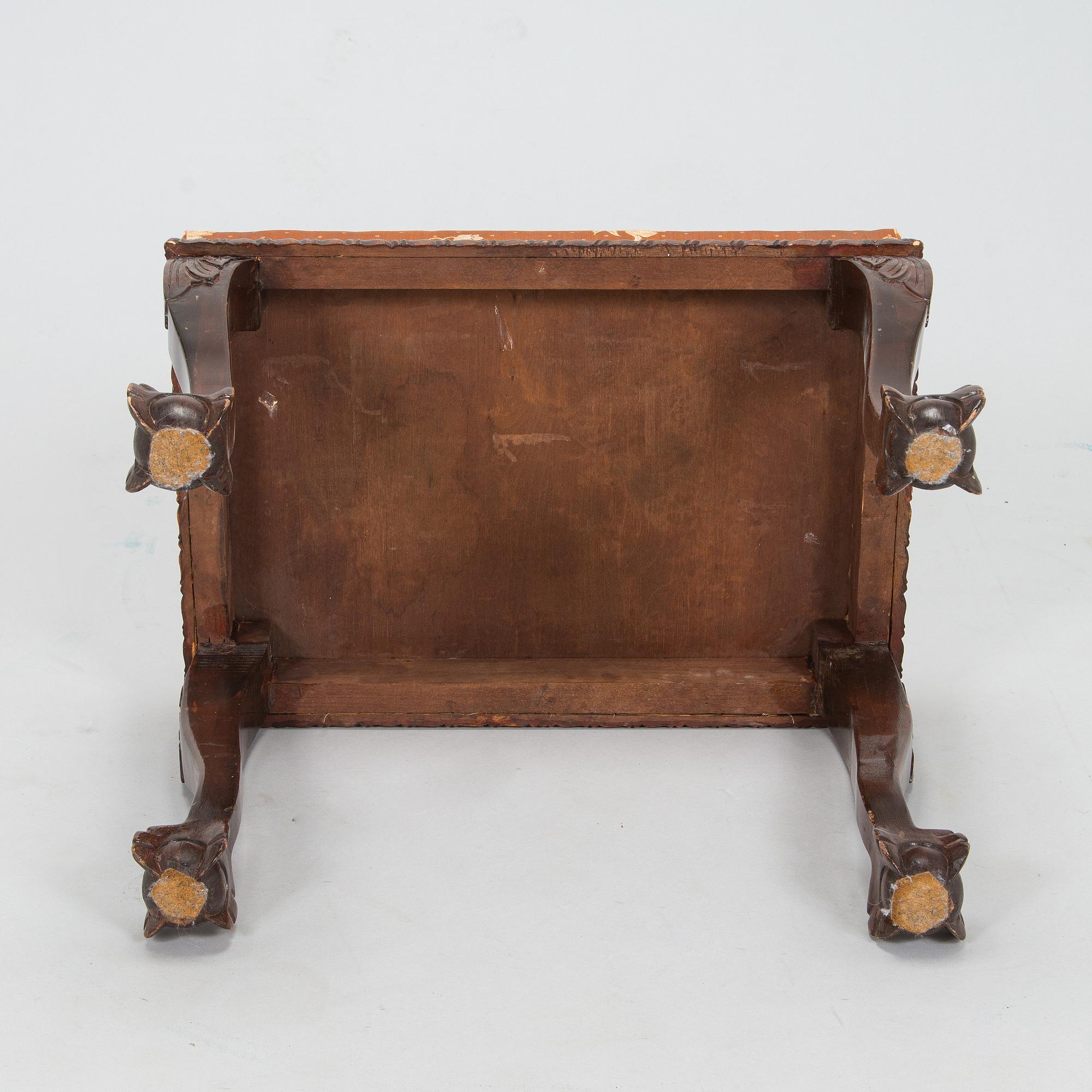 A late 19th century vanity table with stool, Russia.
