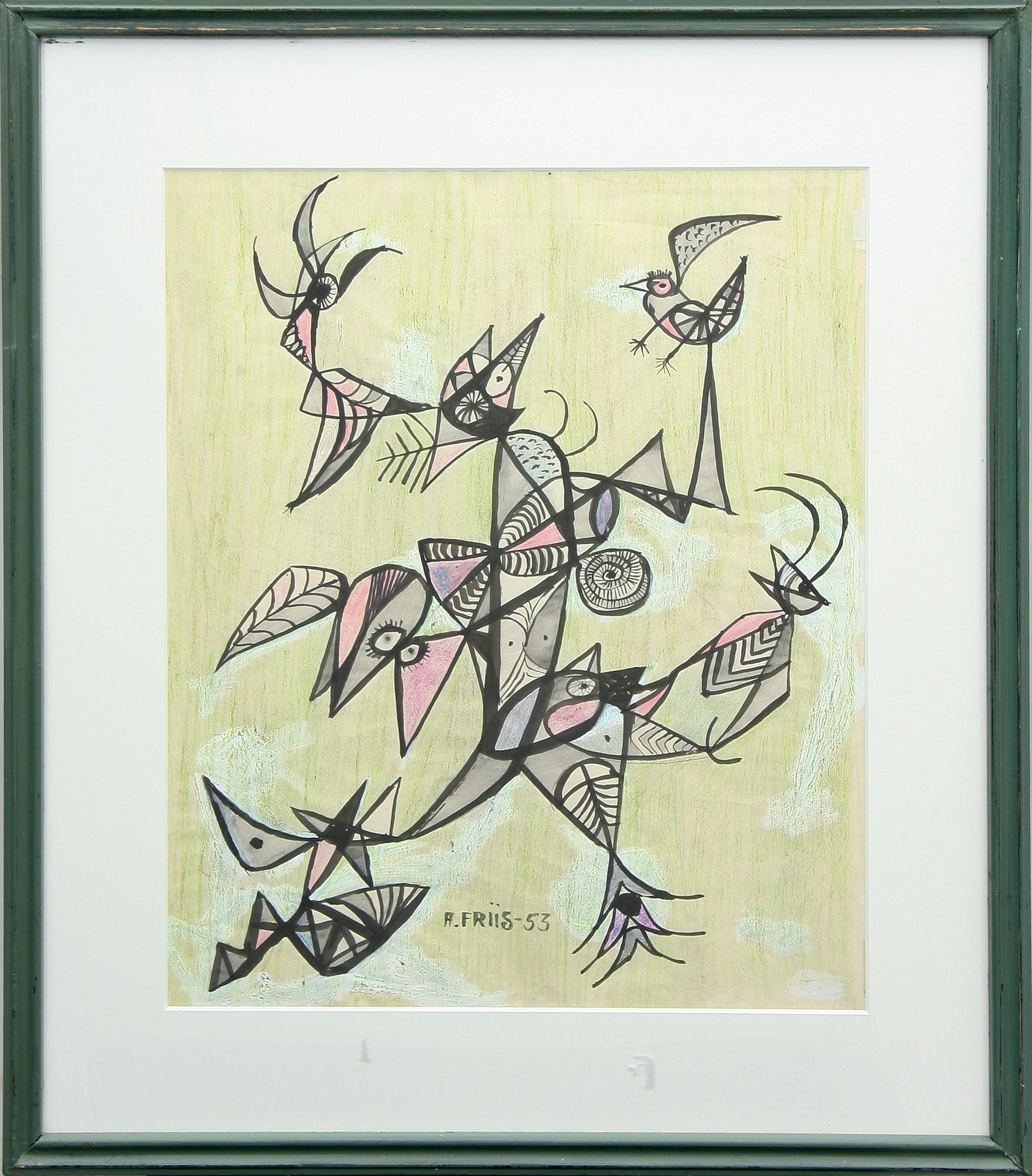 ALLAN FRIIS, blandteknik, sign och dat -53.