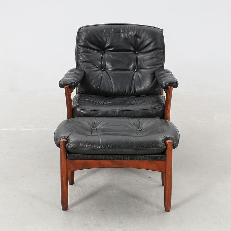 Fåtölj med fotpall G-möbel 1970-tal.