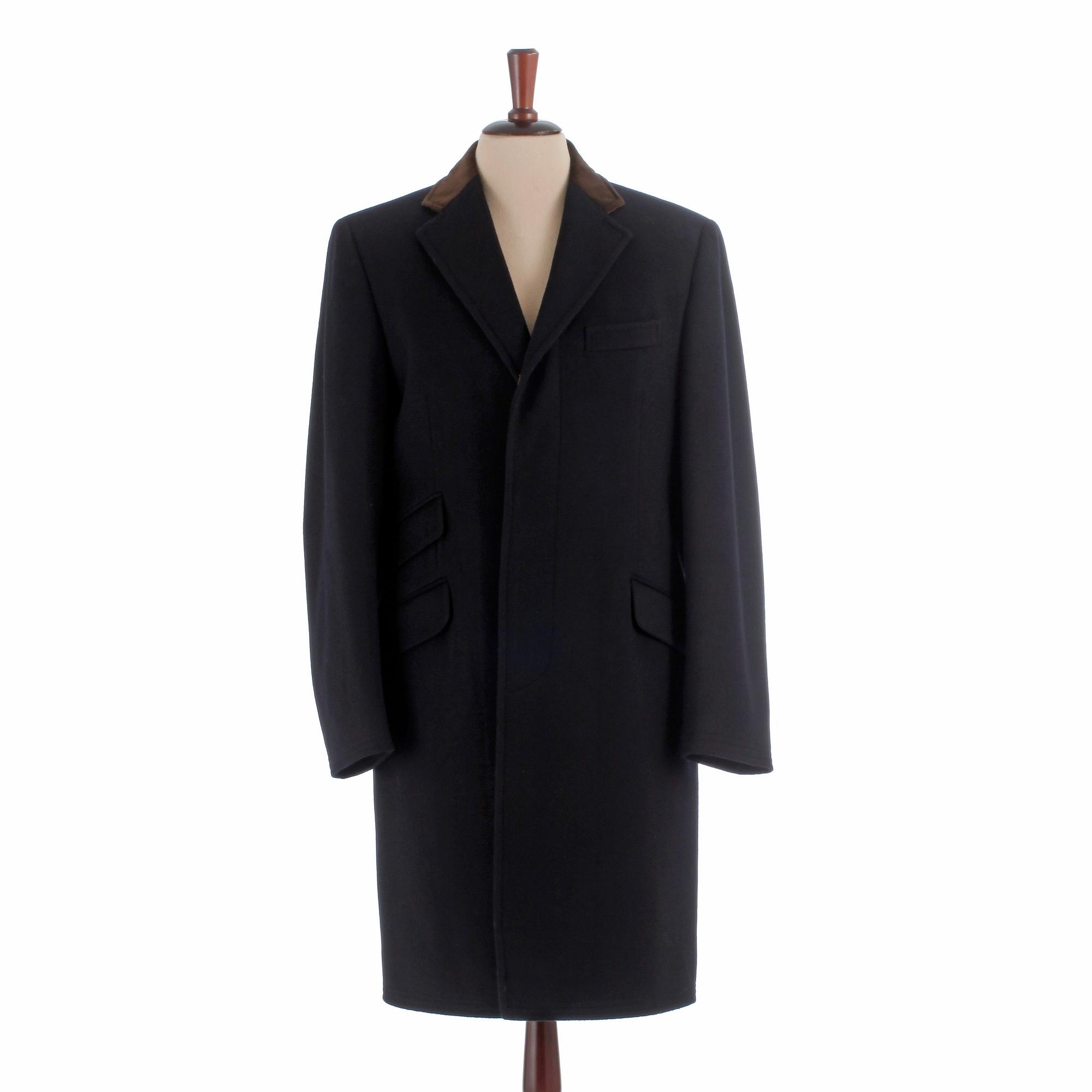 PARK HOUSE, a dark blue wool and cashmere coat / covert coat, storlek 50.