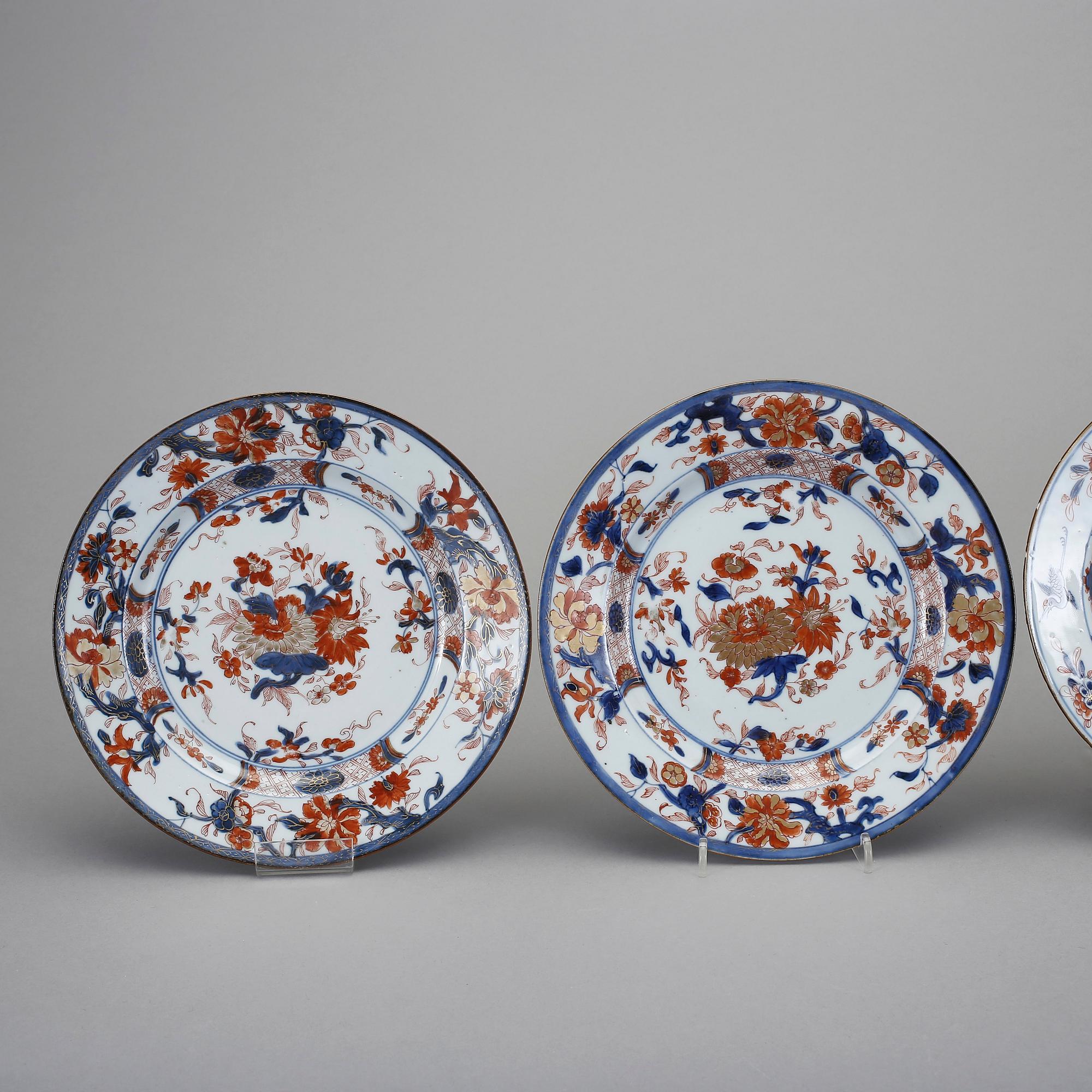 TALLRIKAR, 4 stycken, porslin, Kina, 1700-tal.