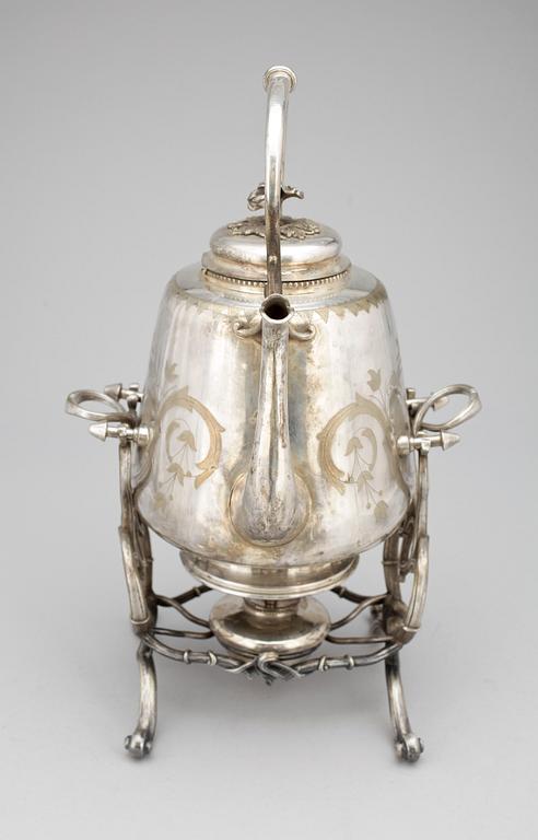 TEKÖK / SAMOVAR, nysilver, CR Carlström, rokokostil, omkring 1900.