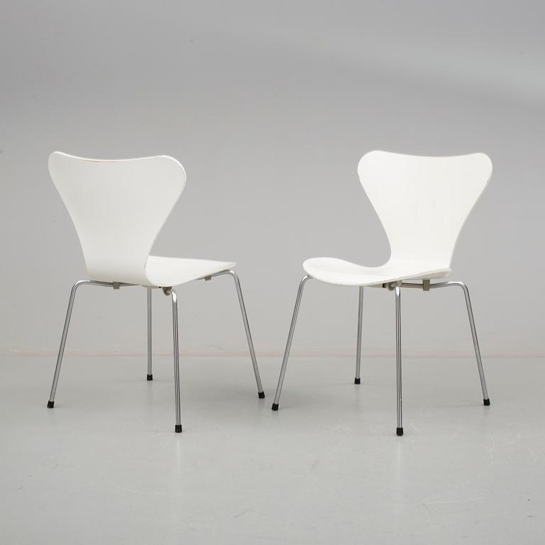 STOLAR, 6 st. "Sjuan", Arne Jacobsen, Fritz Hansen, Danmark 1983.