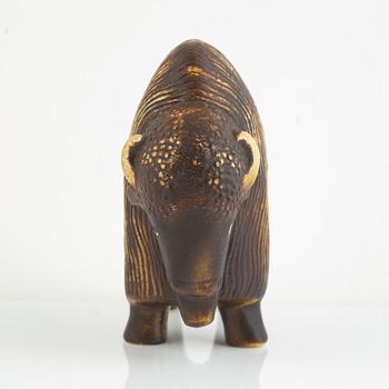 Lisa Larson, a 'Visent' figurine, for NK, Nordiska Kompaniet, Sweden in collaboration with WWF, Gustavsberg.