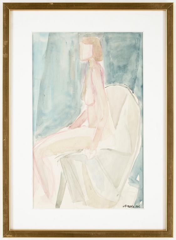 NALLE WERNER, akvarell, sign.