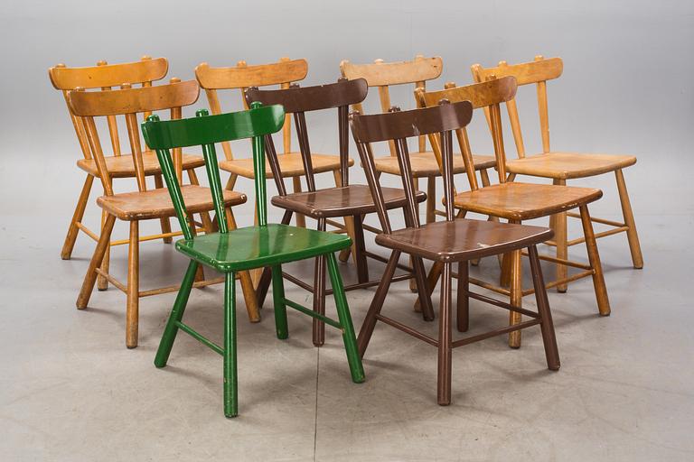 STOLAR, 9 st. Skandinavisk design, 1940-tal.