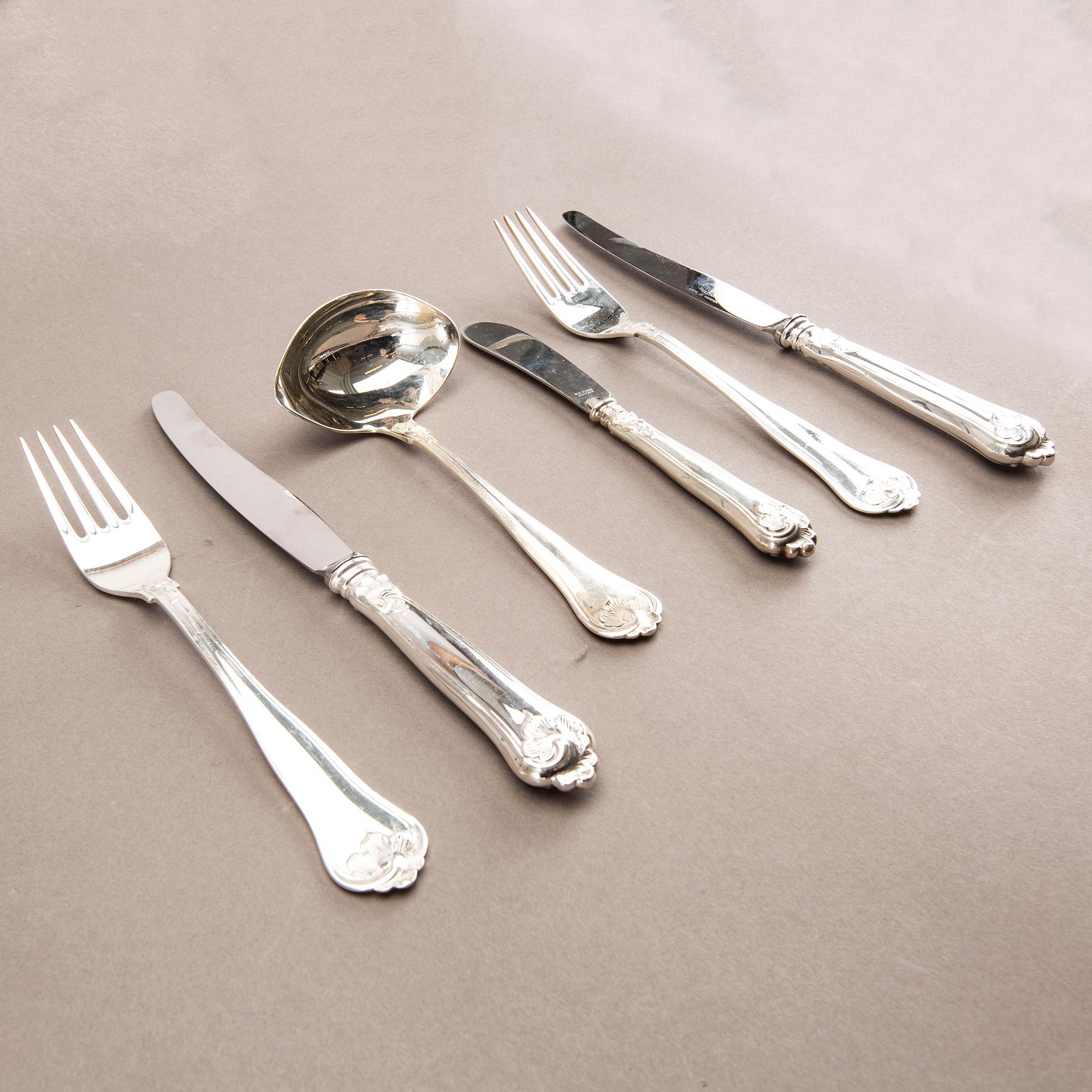 A Danish set of 28 pcs of silver cutlery mark of Cohr 20th century, total weight 1568 gram.