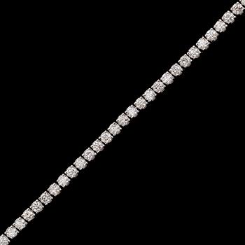 ARMBAND, sk Rivière, briljantslipade diamanter tot 5.19 ct.