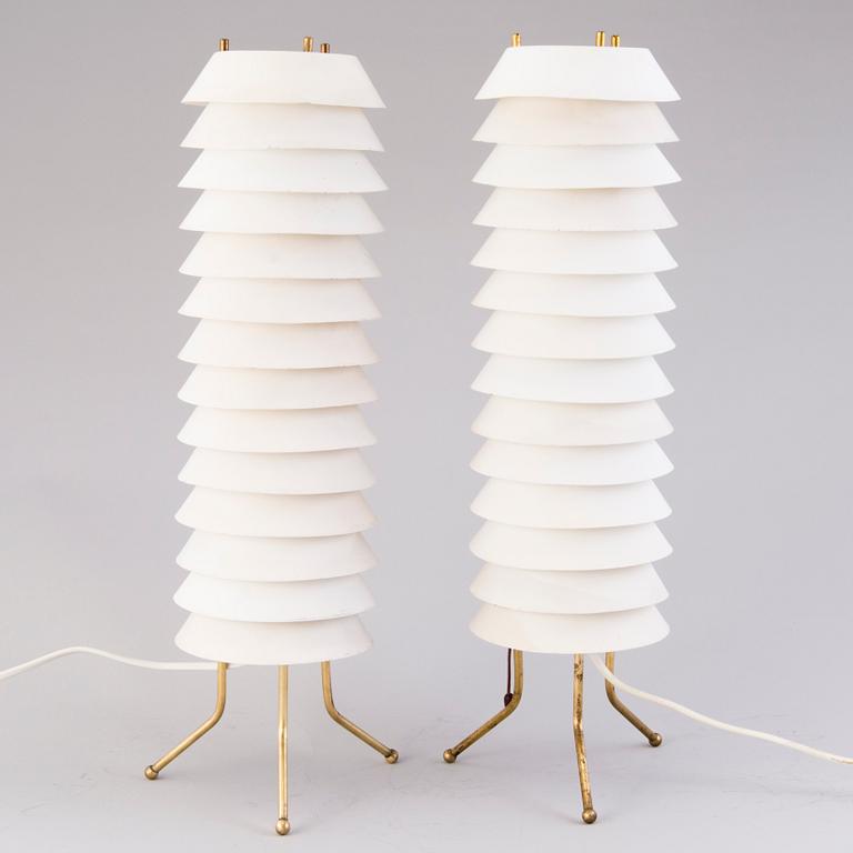 ILMARI TAPIOVAARA, a pair of  'Maija the Bee' table lamps for  Asko/Hienoteräs.