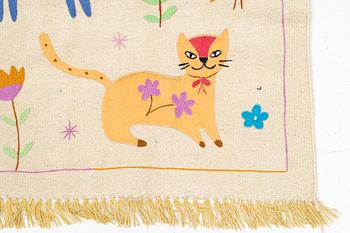 A hand-embroidered Kelim rug, c. 205 x 150 cm.