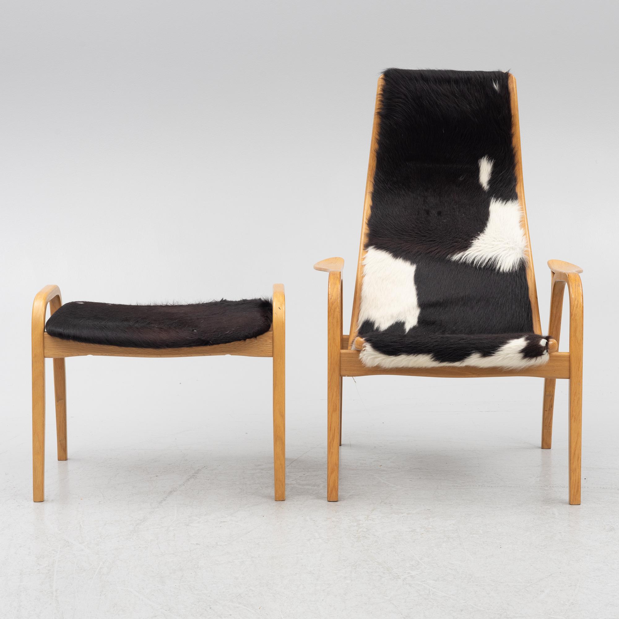 Yngve Ekström, an armchair with footstool, Lamino, Swedese.
