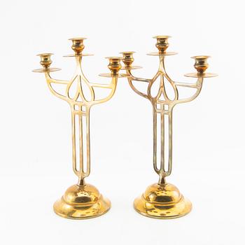 Candelabra, a pair, Art Nouveau, early 20th century.
