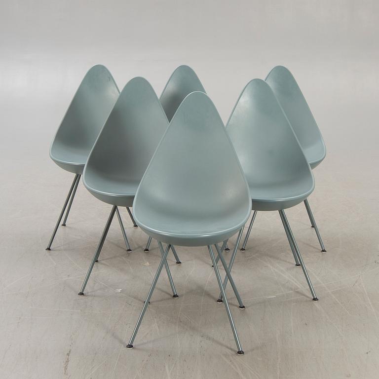 Arne Jacobsen, stolar 6 st "Droppen" för Fritz Hansen 2014.