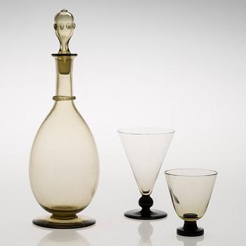 A 23-piece 1930's glass ware for Riihimäki Lasi, Finland.