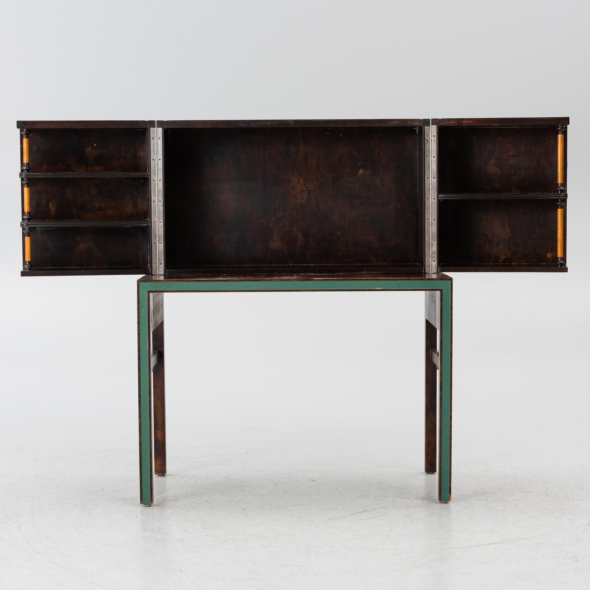 A drinks cabinet with two nesting tables, Sweden, 1930s/40s.