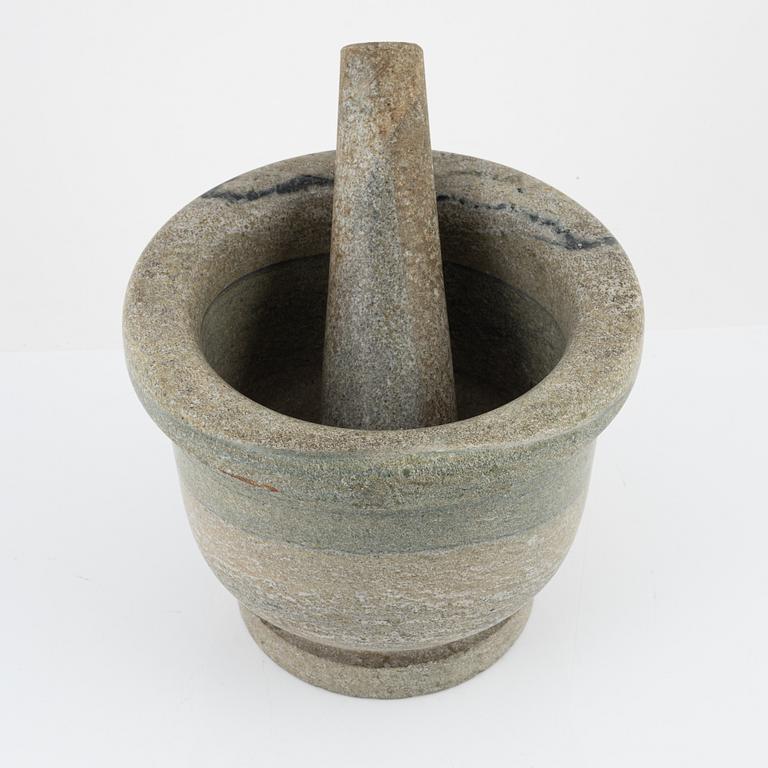 A marble mortar.