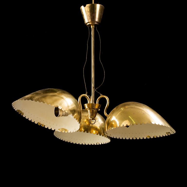 A Carl-Axel Acking Swedish Modern brass ceiling light, 1940's.