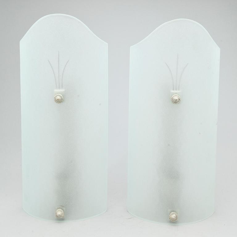 VÄGGLAMPETTER, 4 st, art deco, 1900-talets första hälft.