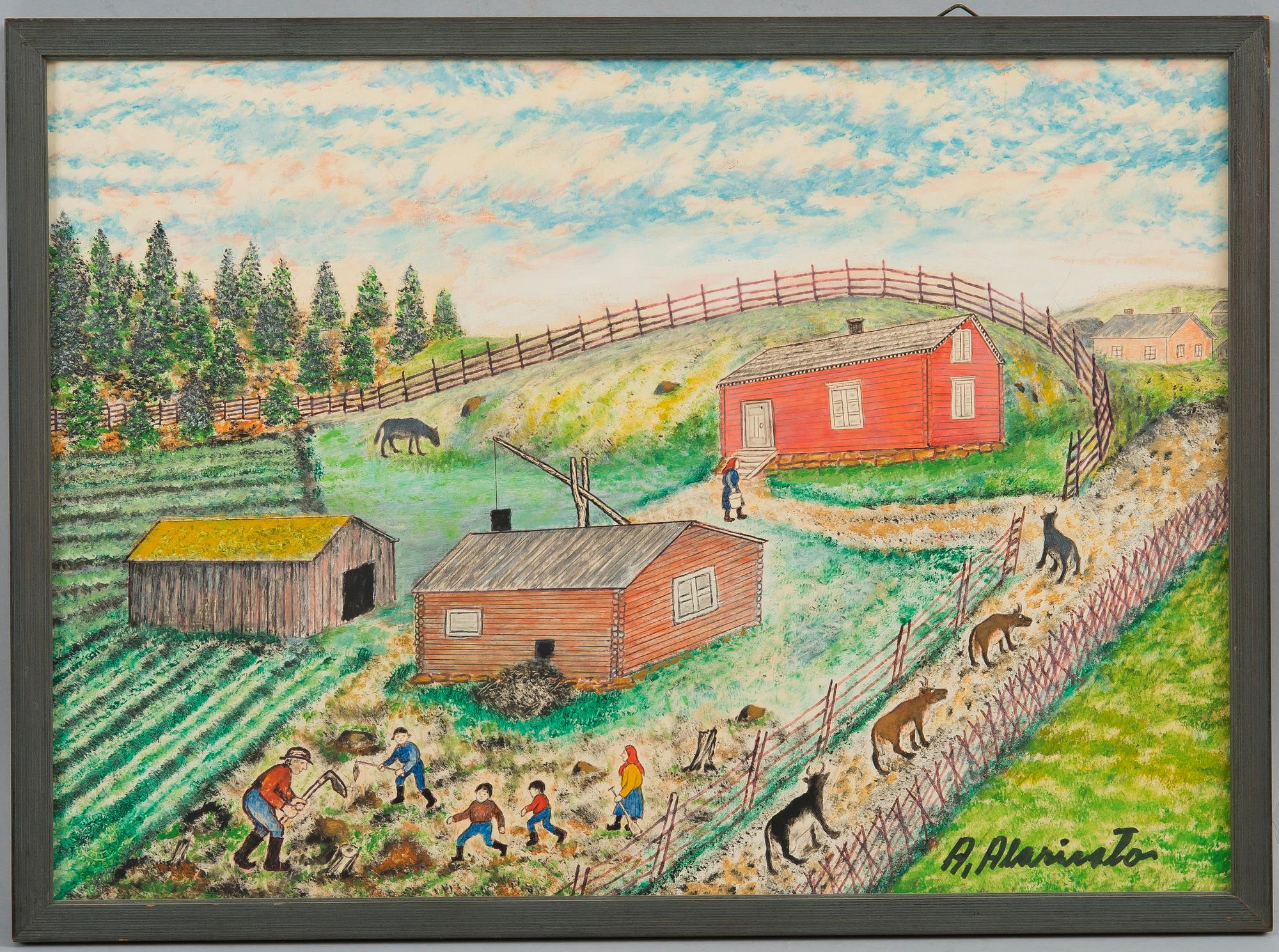 Andreas Alariesto, "MITT FÖDELSEHEM 1907 I BYN RIESTO".