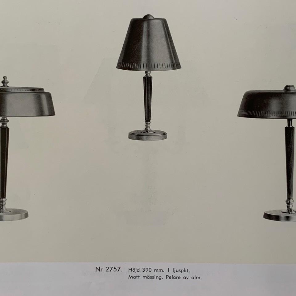 Bröderna Malmströms Metallvarufabrik, a table lamp model "2757", Malmö, 1950s.