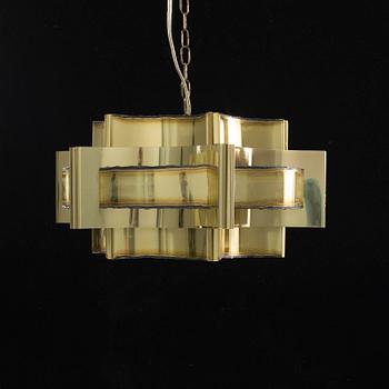 A BRASS CEILING LAMP BY SVEN AAGE HOLM DENMARK.