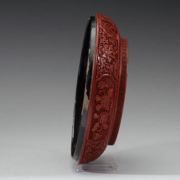 A large lacquer box with cover, Qing dynasty, with Qianlongs mark.