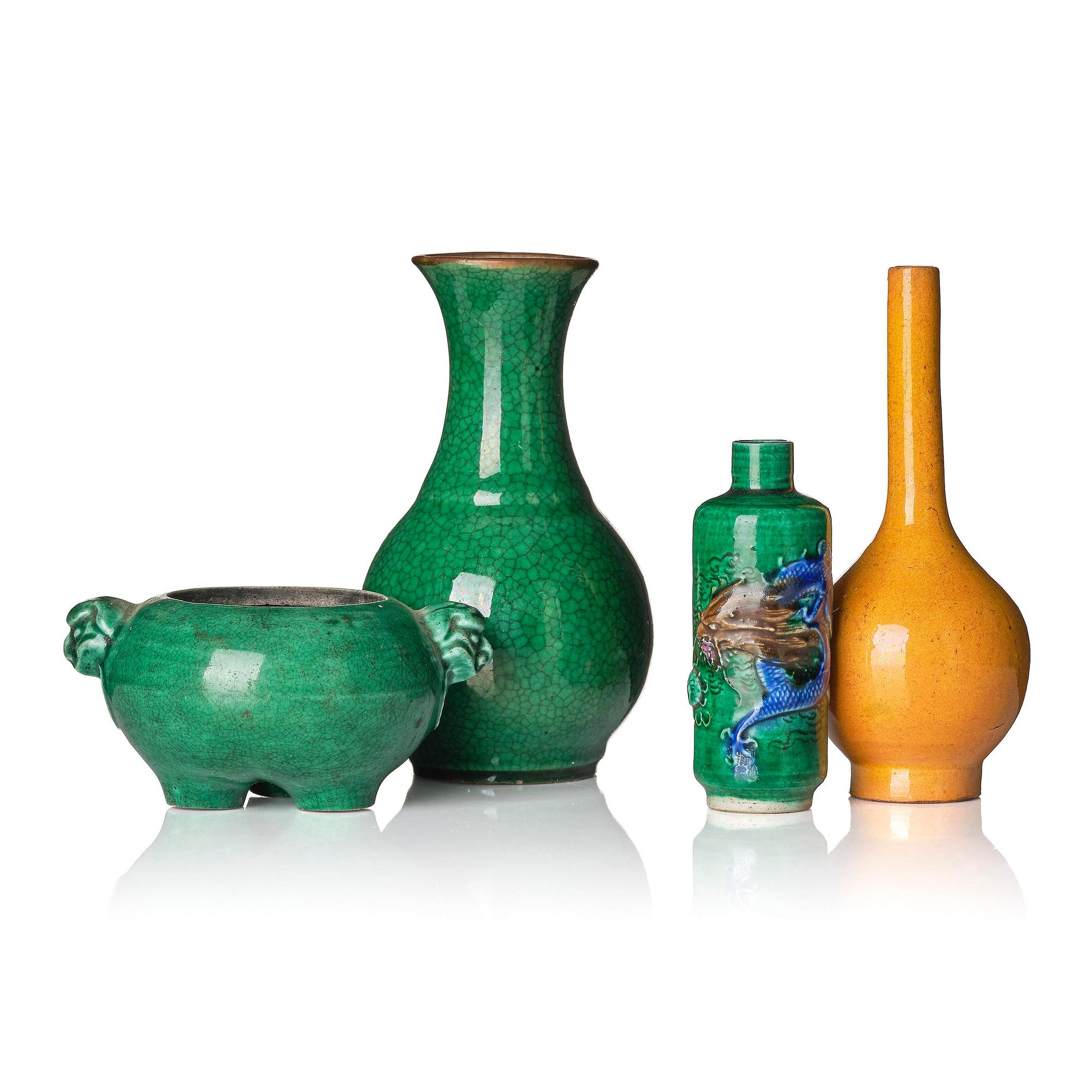 A group of four monochromes, Qing dynasty, 18/19th century.