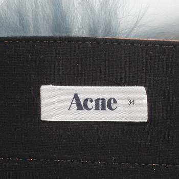ACNE, black jersey and colored lamb shearling, size 34.