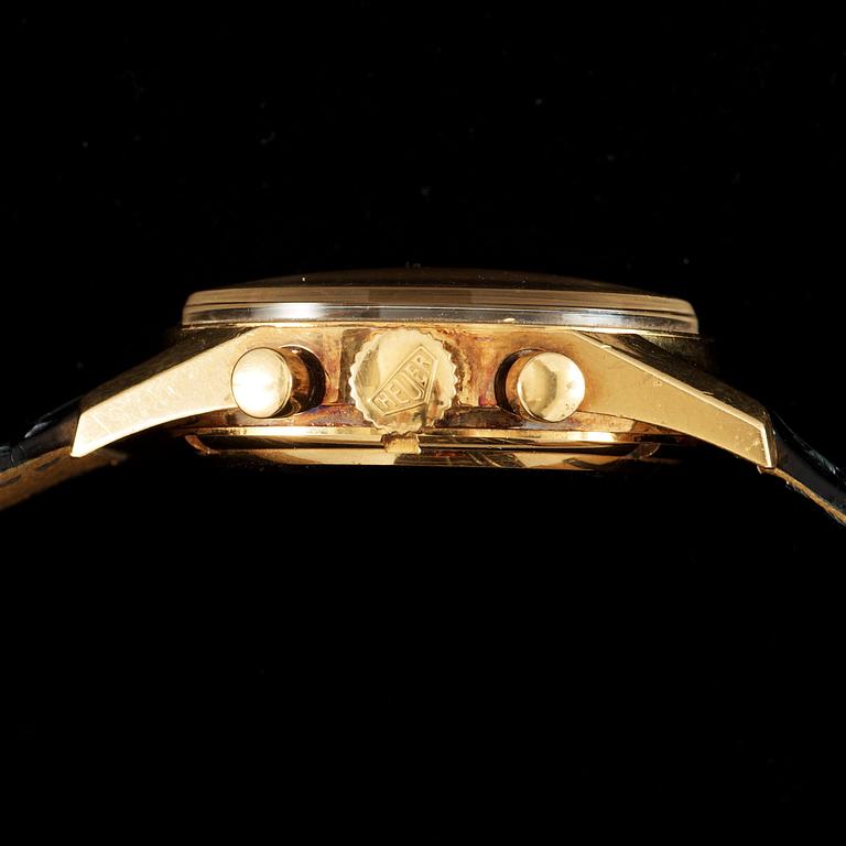 Heuer (TAG-Heuer) - Carrera 1964. Automatisk. Kronograf. Guld/läderband. Cert och Box. 35mm. 1997/1998.