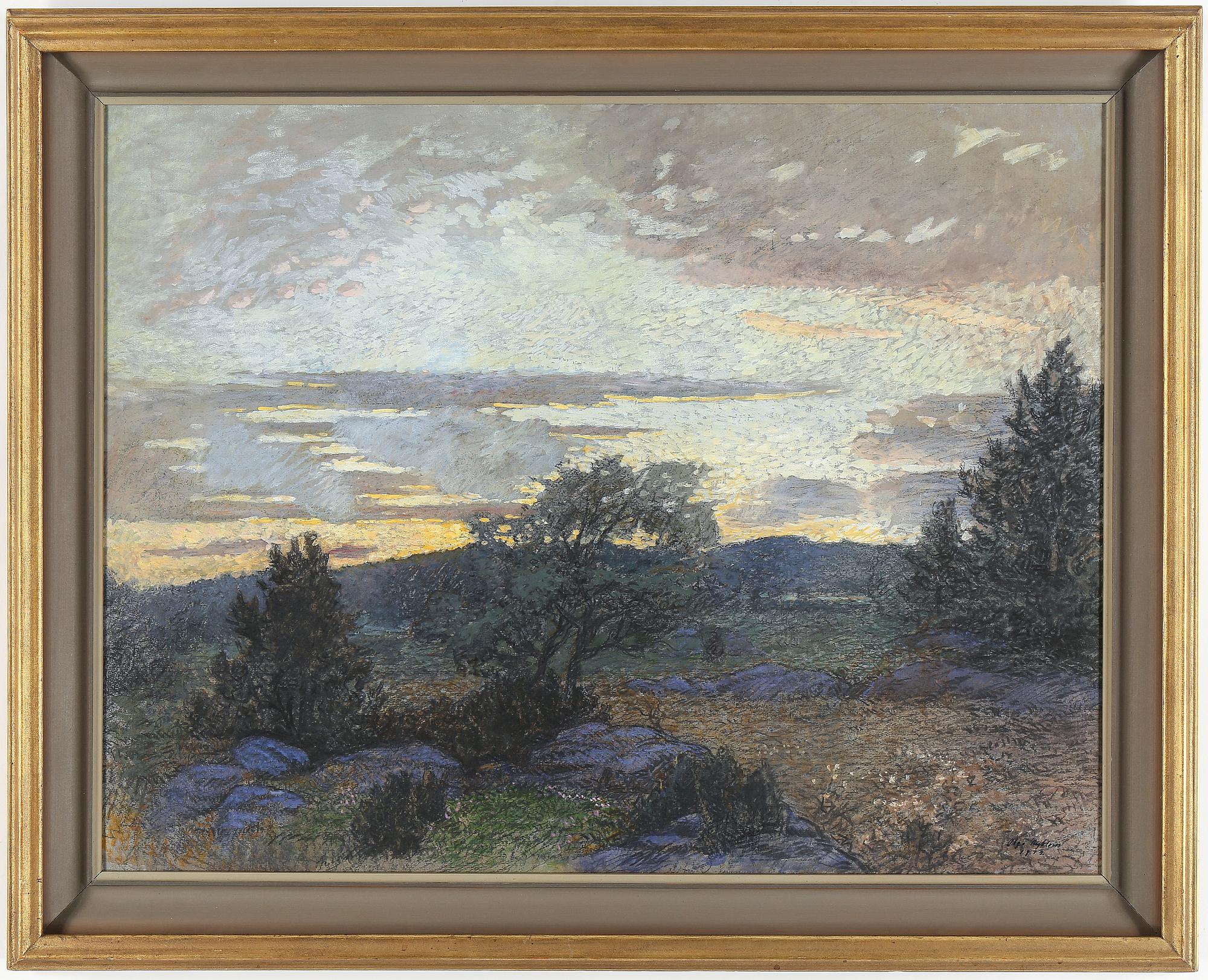 OLGA NYBLOM, Kol och pastell på papper lagd på kartong, Signerad och daterad ”Olga Nyblom / 1912”.