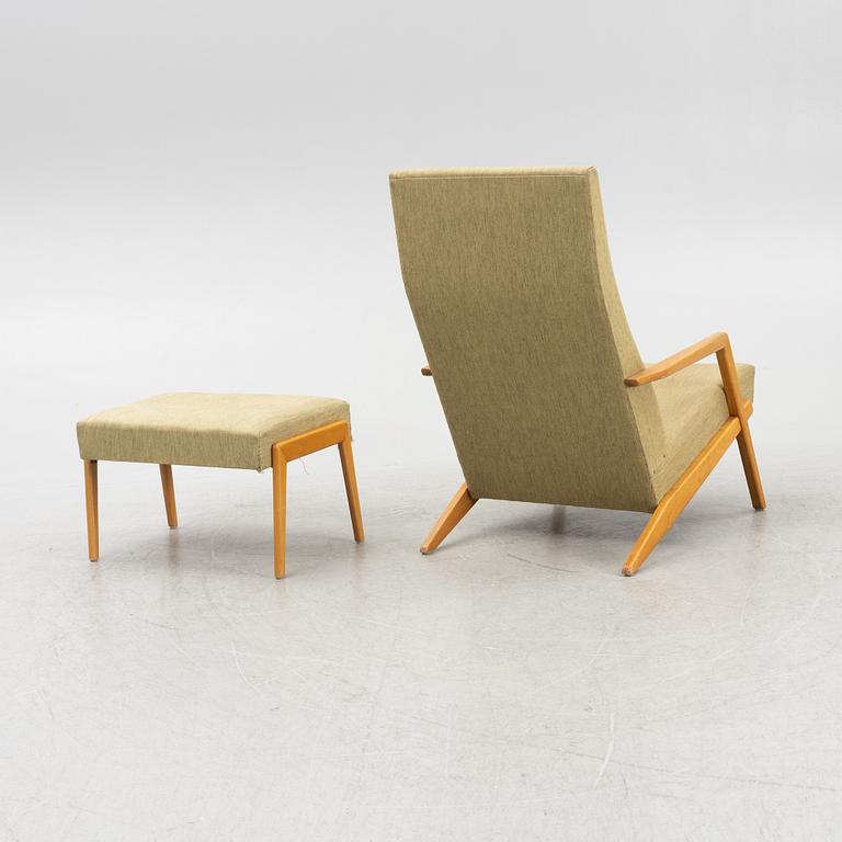 Armchair with footstool, Sweden, 1960s.