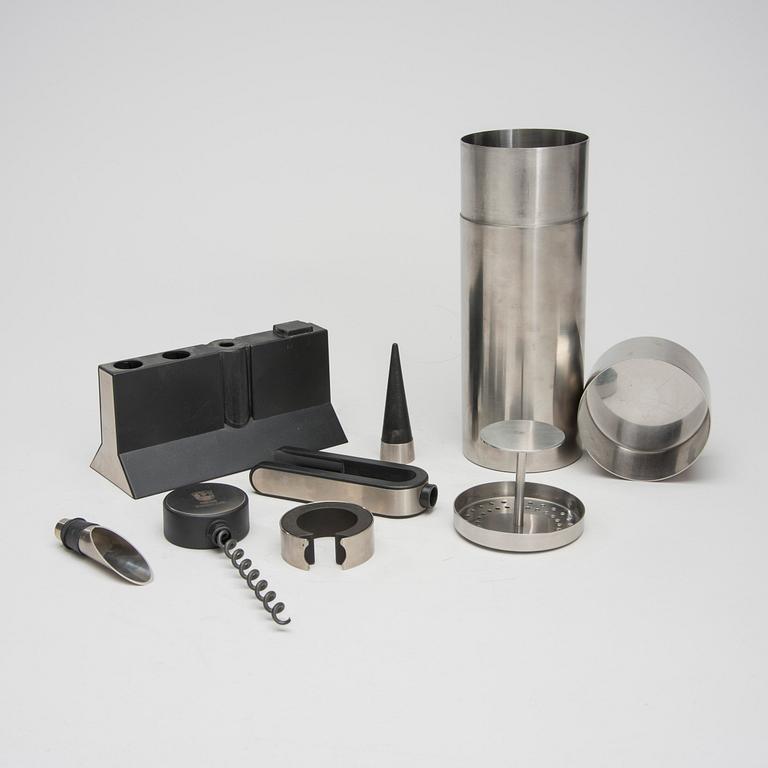 COCKTAILSET,4 delar, rostfritt stål, bl a "Cylinda-Line", Arne Jacobsen, Stelton, Danmark, 1900-tal.